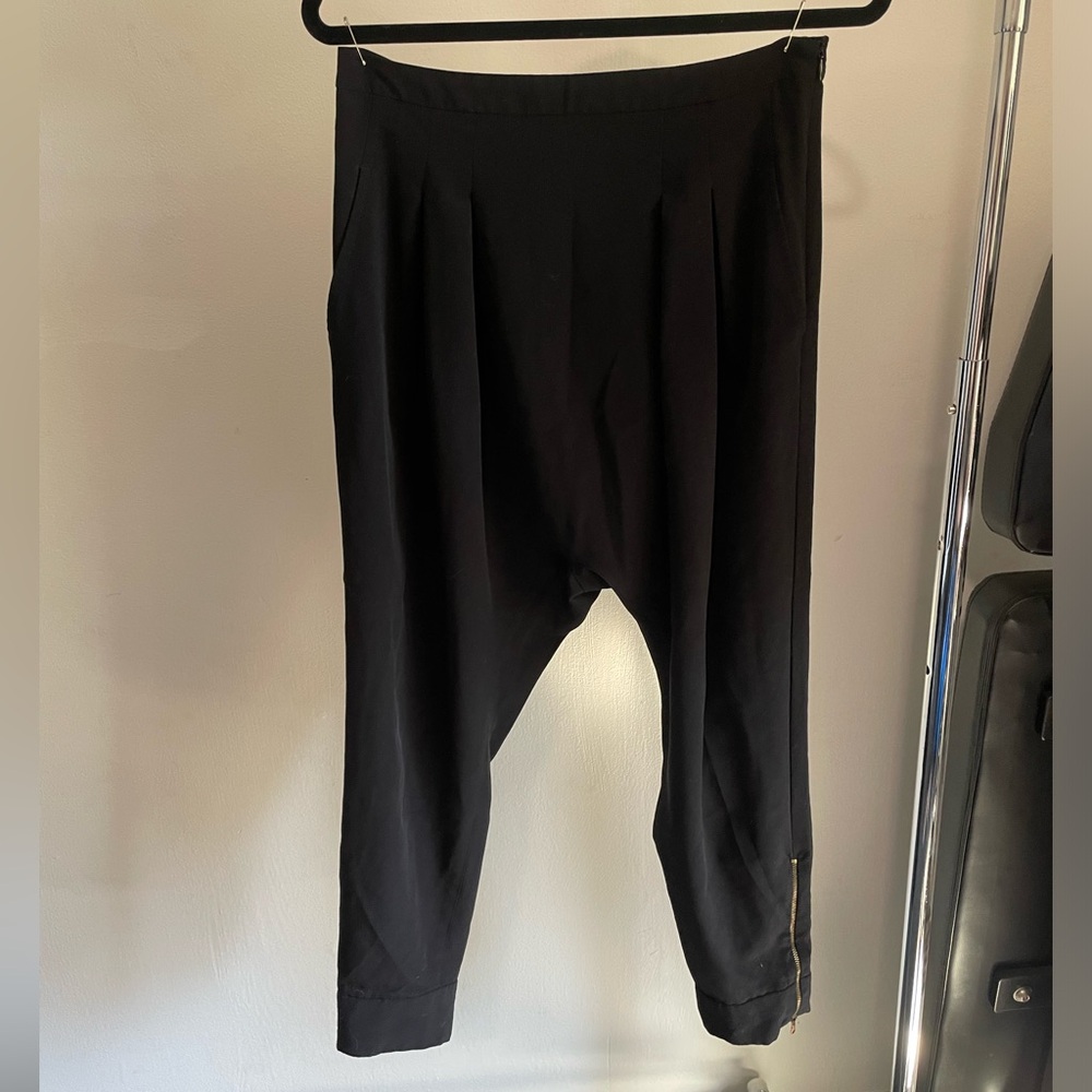 Zara black drop crotch baggy low rise pants